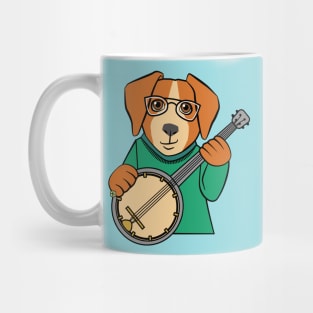 Dog Playing Banjo Music Mug